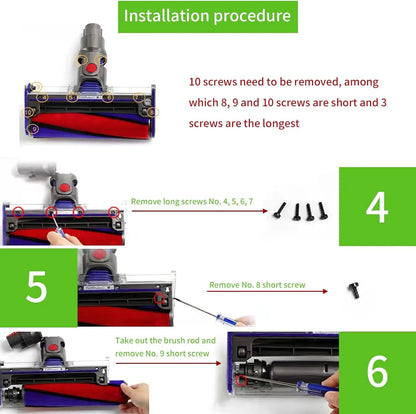 Replacement Lower Duct Hose for Dyson V7 V8 V10 V11 | Flexible Soft Roller Blue Rubber Tube