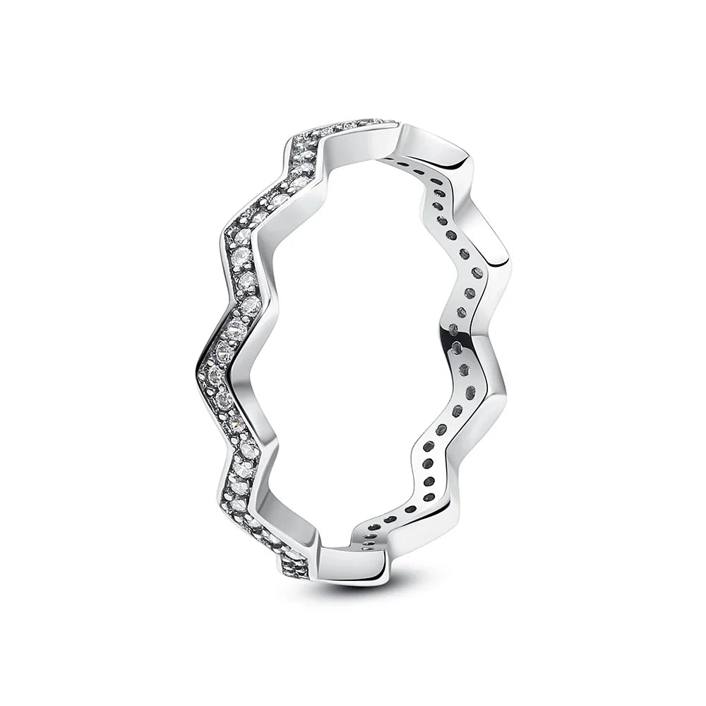 925 Sterling Silver Women’s Ring – Crown, Heart & Wishbone Design with Crystal, Rose Gold Engagement & Wedding Jewelry