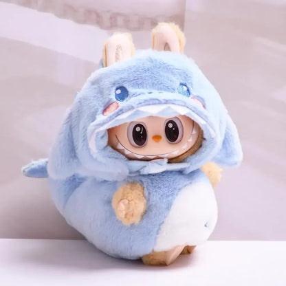 17cm Mini Plush Doll Clothes — Kpop EXO Labubu Idol V1 & V2 Bee, Dinosaur & Shark Costume Outfit Set, Doll Accessories Gift