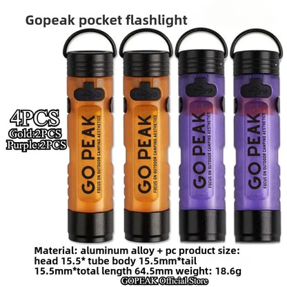 GOPEAK Mini LED Keychain Flashlight – Portable Pocket Clip Light for Outdoor Use, Emergency, Camping & Disaster Relief