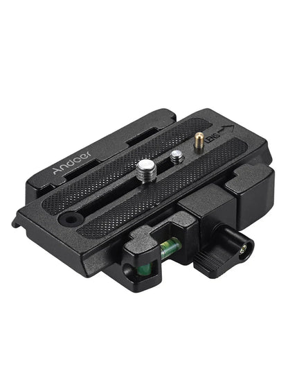 Andoer Video Camera Tripod Quick Release Clamp Adapter – with Plate for Manfrotto 501, 500AH, 701HDV, 503HDV, Q5 Head