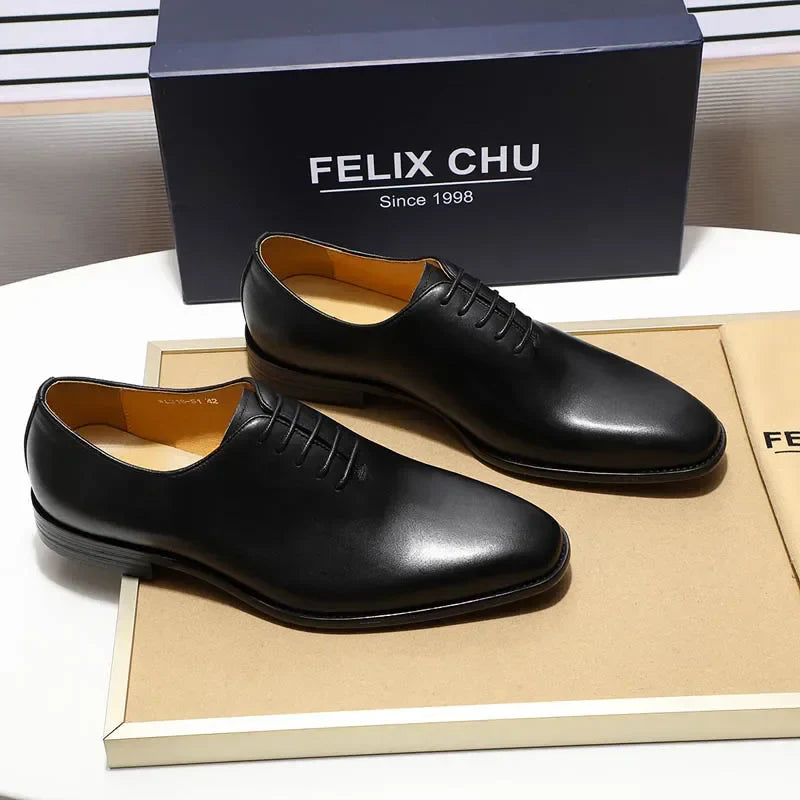 Designer Genuine Leather Men’s Wholecut Oxford Shoes – Luxury Black & Brown Dress Shoes for Business & Formal Wear