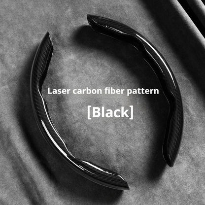 2-Piece Carbon Fiber Silicone Steering Wheel Cover — 38cm (15 Inch) Anti-Skid Car Accessory