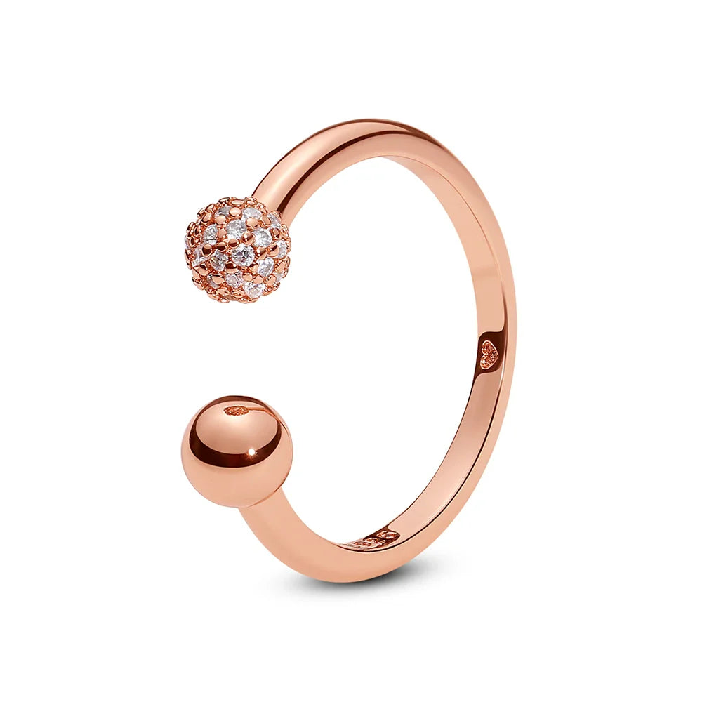 925 Sterling Silver Women’s Ring – Crown, Heart & Wishbone Design with Crystal, Rose Gold Engagement & Wedding Jewelry