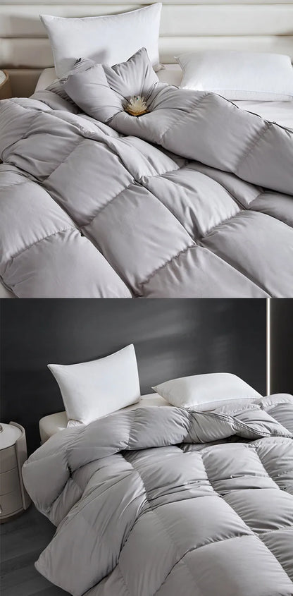 Winter Cotton Goose Down Quilt – Super Soft Fluffy Duvet for Queen & King Size, Four Seasons Blanket 220x240