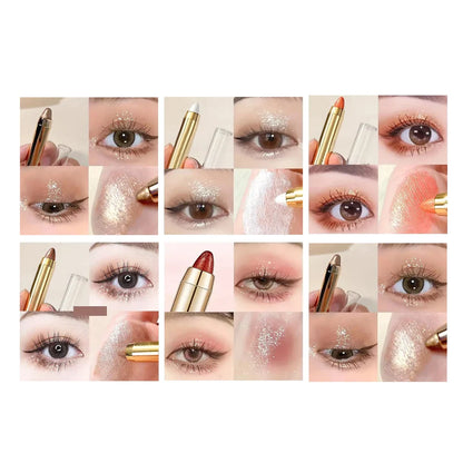 Double-Sided Eyeshadow Stick & Highlighter Pen – Pearly Glitter & Matte Finish Brightening Makeup Tool