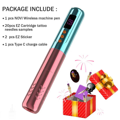 EZ NOVI Wireless Permanent Makeup Pen Machine – Battery SMP & Tattoo Micropigmentation Kit (3 Batteries)