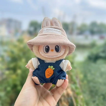 17cm Mini Plush Doll Clothes Set – Kpop EXO Labubu I & II Idol Dolls Sit Party Overalls, Clothing Gift