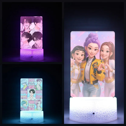 K-Pop Demon Hunters LED Night Light – Zoe, Mira, Rumi, Saja 16-Color Remote Control