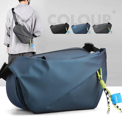 Men’s Shoulder Chest Bag - Nylon Waterproof Outdoor Sport Running & Cycling Belt Bag, Large Capacity Travel Phone Pouch Messenger Bag