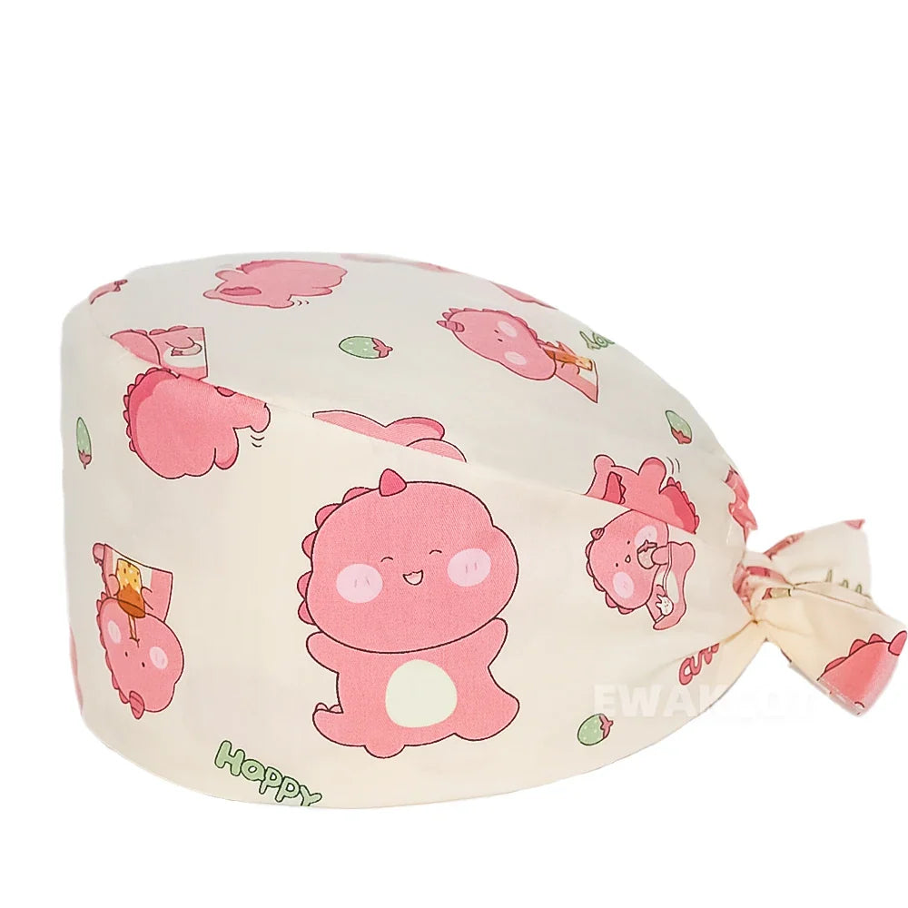 Unisex Soft Scrub Cap – Cartoon Print Surgical Hat for Men and Women, Operating Room Nursing Accessories