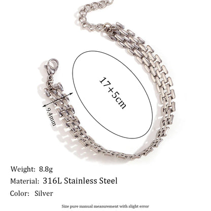 E.B.belle 18K Gold Plated Stainless Steel Chain Bracelet Watch Strap Necklace – Women’s Luxury Fashion Jewelry Accessories