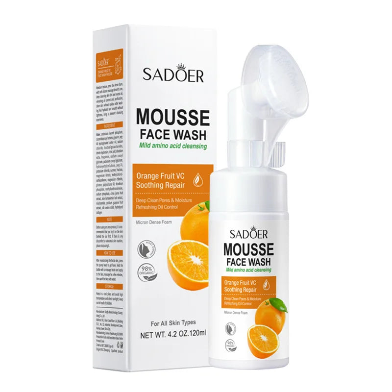 SAODER Fruits Facial Cleanser – Moisturizing & Hydrating Face Wash Foam with Massage for Skincare