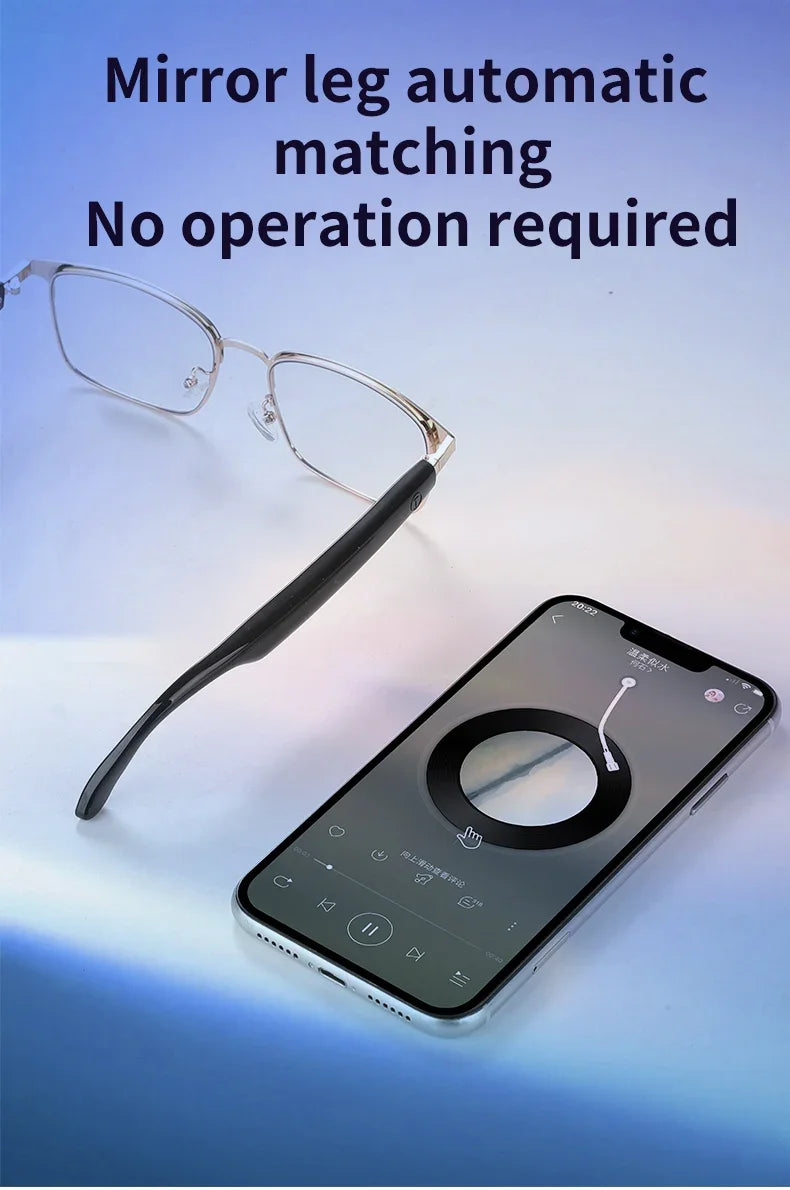 CLLOIO Wireless Bluetooth Smart Glasses – Photochromic Sunglasses with Anti-Blue Ray Reading Lenses & Myopia Prescription Support for Men & Women
