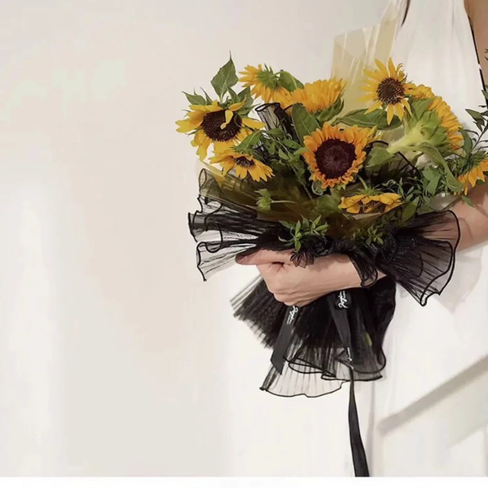 28cm x 4Yards Pearl Lace Flower Wrapping Mesh – Handmade Bouquet & Gift Wrapping Cloth