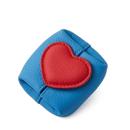 Casual Solid Color Cowhide Coin Purse – Love Heart Square Multi-Function Small Bag for Coins, Earphones & Gifts
