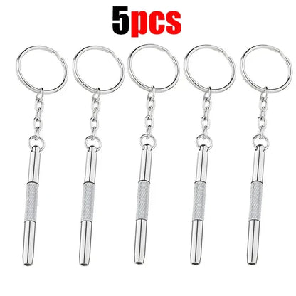 Steel Glasses Screwdriver Kit – Precision Eyeglass & Watch Repair Tools with Keychain, Portable Hand Tool Set
