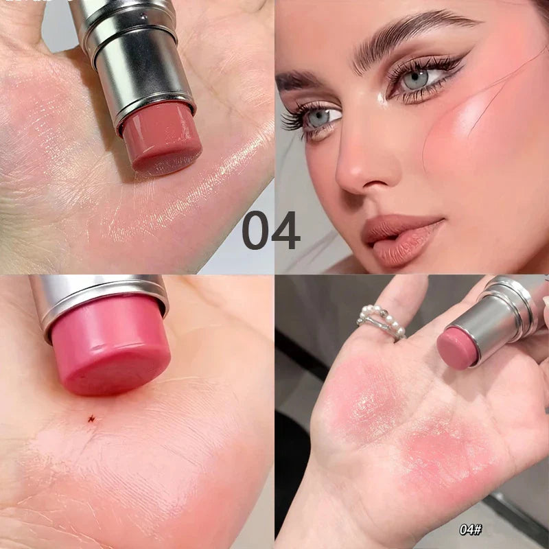 Waterproof Face Highlighter & Blush Stick – Glitter Makeup Cream for Contour, Illuminator, Shimmer & Rouge
