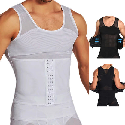 Men’s Compression Body Shaper Vest — Tummy Slimming Abdomen Sheath Corset Waist Trainer Fajas Top