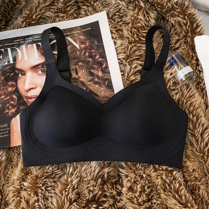 Women’s Plus Size Seamless Push-Up Bra – Adjustable Wireless Wide Strap Comfortable Sexy Lingerie (M–3XL)