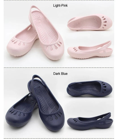 Certified Satihu Summer Lightweight Anti-Slip Clogs for Women - Flat Bottom Sandals, Nurse, Outdoor, Beach Jelly Shoes