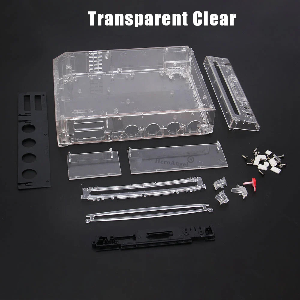 TRN Black Full Case Cover for Wii – Transparent Housing Shell with Buttons for Nintendo Wii Game Console