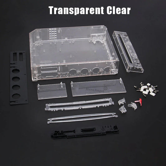 TRN Black Full Case Cover for Wii – Transparent Housing Shell with Buttons for Nintendo Wii Game Console