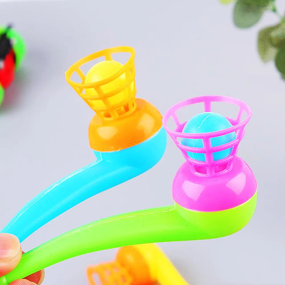 12Pcs Magic Blowing Pipe Floating Ball Game - Fun Kids Party Favors, Carnival Prizes, Christmas Keepsakes, Piñata Toys