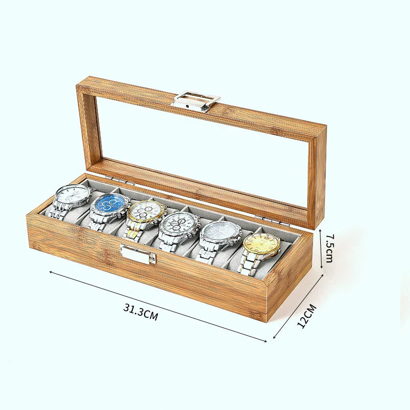 WellZone 2024 Bamboo Watch Box — Eco-Friendly Chinese Style Fashionable Watch Storage Case