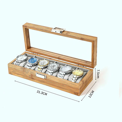 WellZone 2024 Bamboo Watch Box — Eco-Friendly Chinese Style Fashionable Watch Storage Case