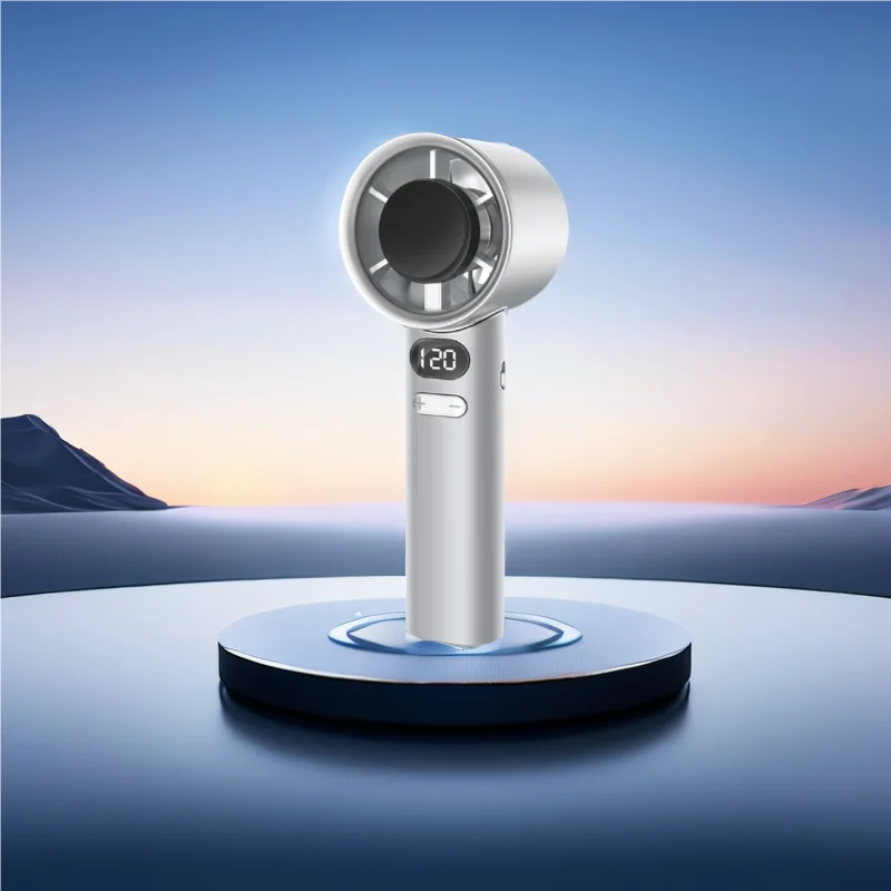 Portable Mini Bladeless Hand Fan – USB Rechargeable Handheld Personal Fan with 120-Speed High-Speed Airflow, Electric Cooling Fan