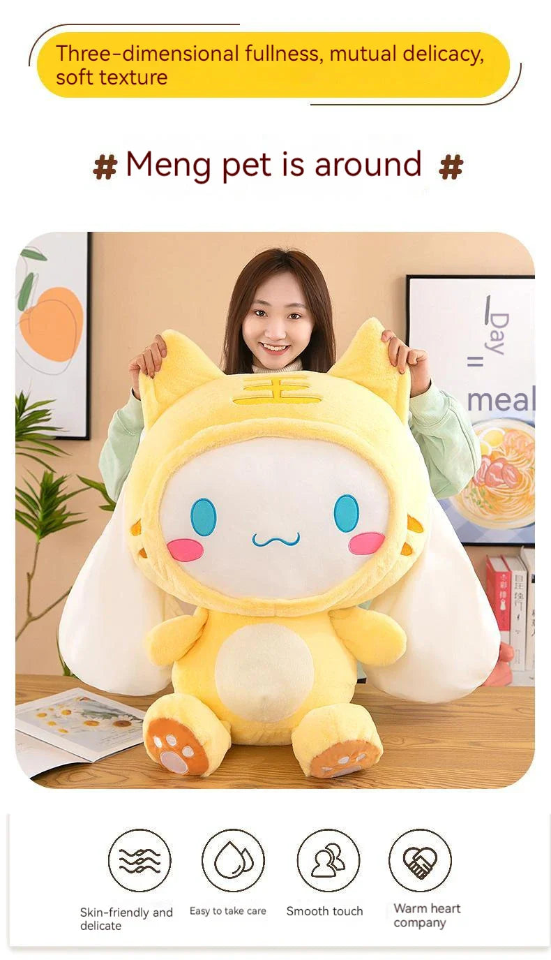 Kawaii Sanrio Cinnamoroll Plushie Toy – Heart Shaped Soft Stuffed Doll, Cute Japanese Cartoon Toy for Children's Birthday Gift
