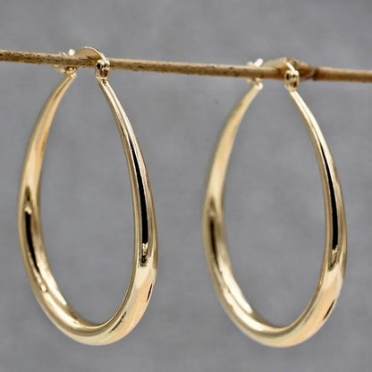 Shiny Gold Hoop Earrings for Women – Fashion Jewelry for Engagement & Wedding Gift