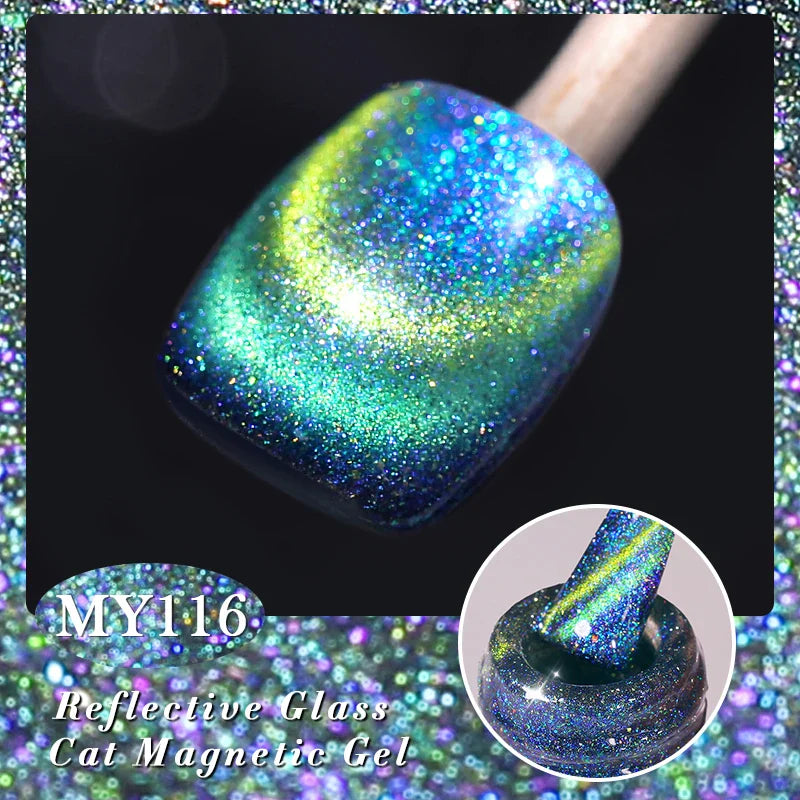 BORN PRETTY Cat Magnetic Gel Nail Polish 117 Colors 10ml Full Coverage Semi-Permanent Soak-Off Nail Varnish for Salon Manicure Glitter Cat Eye Nails
