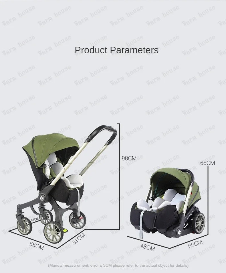 2025 New 4-in-1 Baby Stroller — Luxury Foldable Multifunctional Carriage & Portable Pram