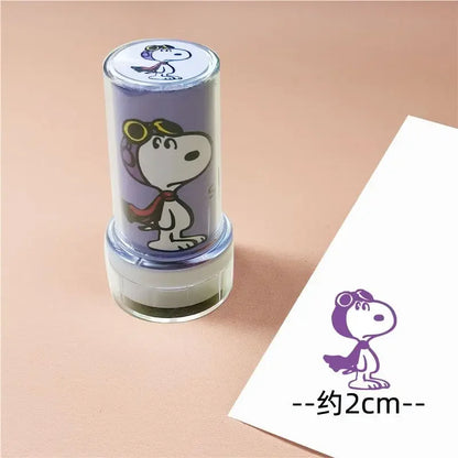 Snoopy Cartoon Photo-Sensitive Round Seal Toy – Cute Portable Reward Gift for Kids