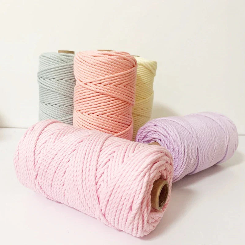 2mm 100M Macrame Cotton Cord – Twine Thread for DIY Crafts, Wall Hangings, Bohemian Wedding & Home Decor