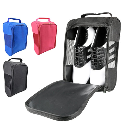 Portable Mini Golf Shoe Bag: Nylon Shoes Carrier Lightweight Handbag - Travel Essential for Golfing and Camping