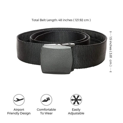 Unisex Plus Size Military Nylon Belt — Automatic Buckle Tactical Canvas Belt for Men and Women, 110-170cm