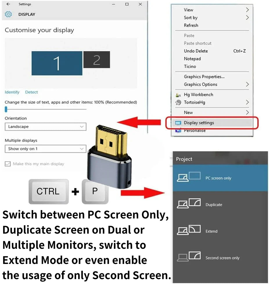 HDMI-Compatible Dummy Plug 4K HDR EDID Emulator – Virtual Monitor Headless Ghost Display Adapter, 4K@60Hz Support