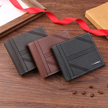 Men's Soft Leather Short Bifold Wallet with Credit Card & ID Holder – Business Billfold