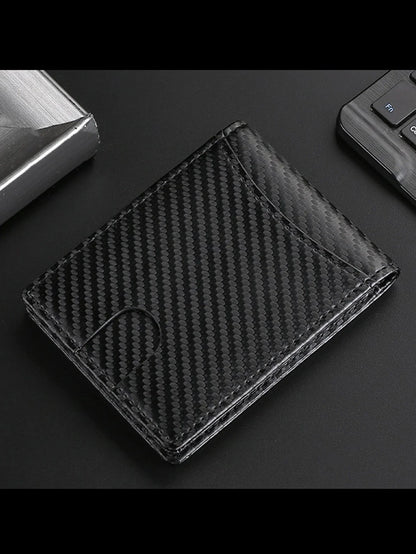 2024 New Microfiber Carbon Fiber Wallet for Men, Simple Credit Card Holder