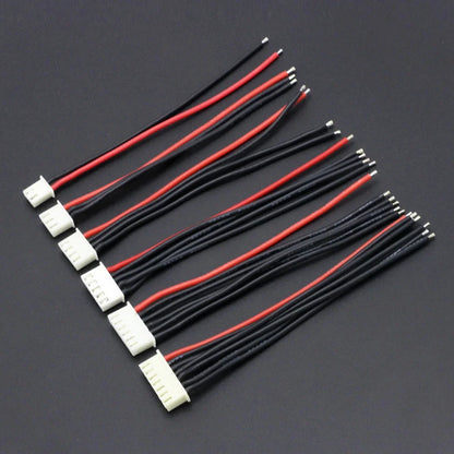 10pcs Lipo Battery Balance Charger Cables – 1S to 8S, IMAX B6 Connector, 30/20/15/10cm Single Head Wire
