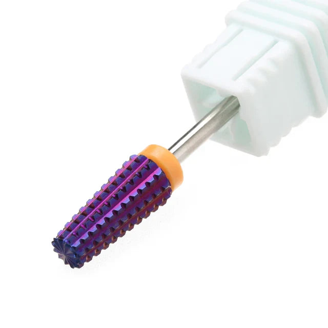 Purple 5-in-1 Tapered Carbide Nail Drill Bits - Milling Cutter for Manicure, Gel & Acrylic Removal, Nail Accessories Tool