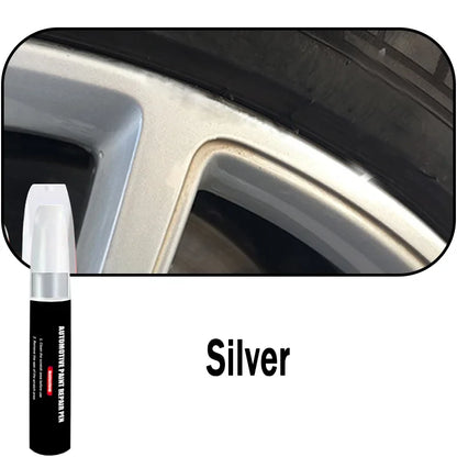 Automotive Wheel Touch-Up Paint Pen – Gloss, Matte Black & Silver/Grey Car Repair Accessory