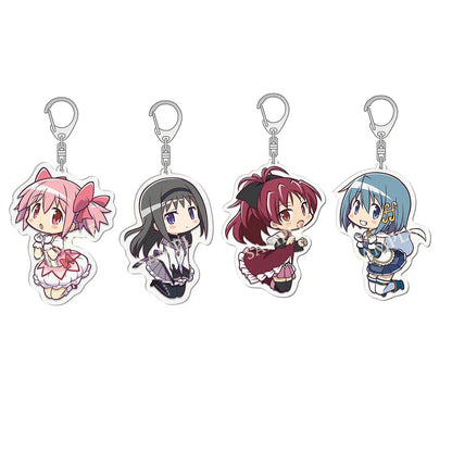Puella Magi Madoka Magica Anime Keychain – Kaname, Akemi, Homura, Miki, Sayaka, Tomoe, Mami & Kyoko Fan Gift Keyring