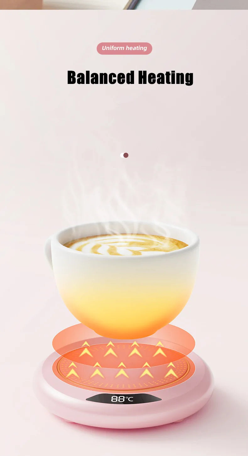 Thermostatic USB Heating Coaster with 3-Speed Adjustment – 55°C Constant Temperature for Home Use