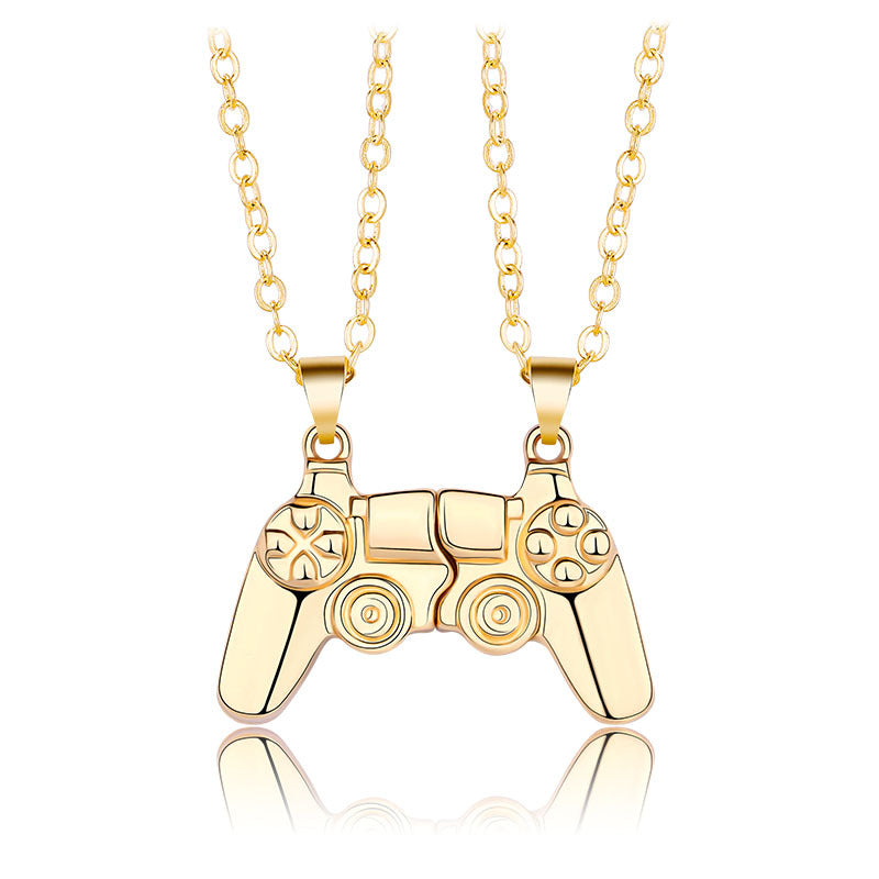 2Pcs Magnetic Couple Necklace Set – Game Controller Friendship Matching BFF Necklaces for Him & Her