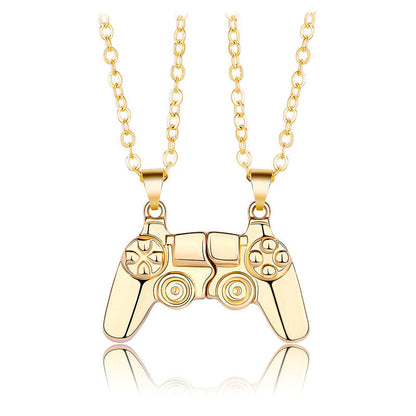 2Pcs Magnetic Couple Necklace Set – Game Controller Friendship Matching BFF Necklaces for Him & Her