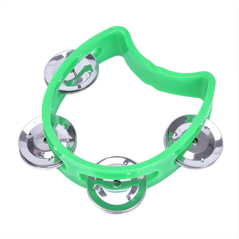 Handheld Tambourine with Metal Bells – Plastic Percussion Toy for Kids, KTV & Party Games